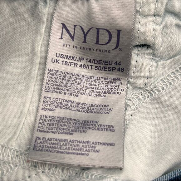 NYDJ Medium wash lightly distressed ankle length jeans size 14 - Picture 6 of 6